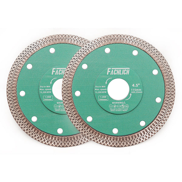 FACHLICH X Mesh Turbo Diamond Cutting Disc for Porcelain Marble Tile Ceramic Dia 4"/4.5''/5''/7''/8''/9''/10''/12''/14''