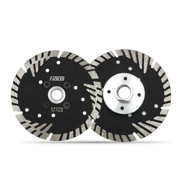 FACHLICH Diamond Saw Blades with Slant Protection Teeth for Cutting Ceramic Tile Granite Marble Brick Masonry Dia 4"/4.5"/5"/7"/9" with 5/8-11 or M14 Thread