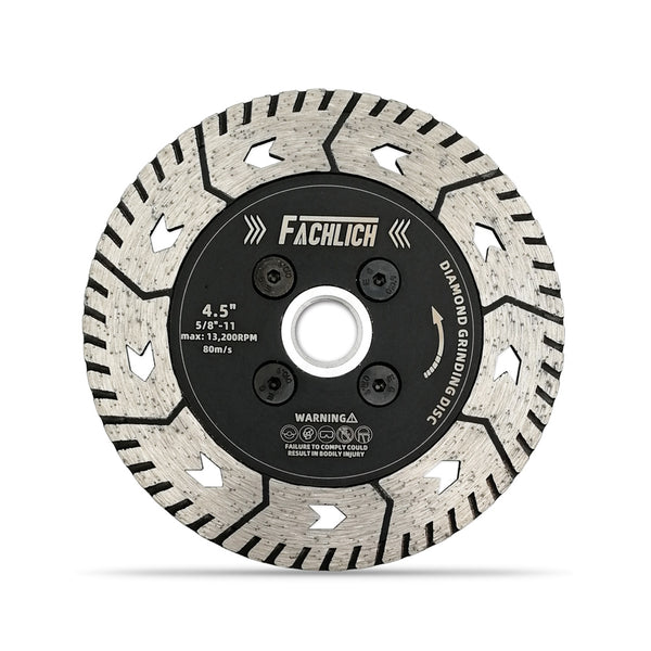 FACHLICH Diamond Dual Cutting Disc with 5/8-11 or M14 Thread for Cutting Granite Marble Concrete Brick Dia 3"/4.5"/5"