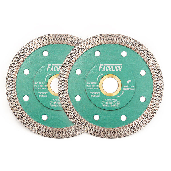 FACHLICH X Mesh Turbo Diamond Cutting Disc for Porcelain Marble Tile Ceramic Dia 4"/4.5''/5''/7''/8''/9''/10''/12''/14''