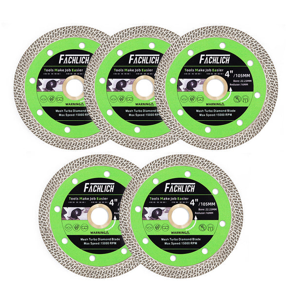 FACHLICH Diamond Mesh Turbo Rim Segment Saw Blade for Cutting Marble Granite Stone Dia 4''/4.5''/5''/7''/9''