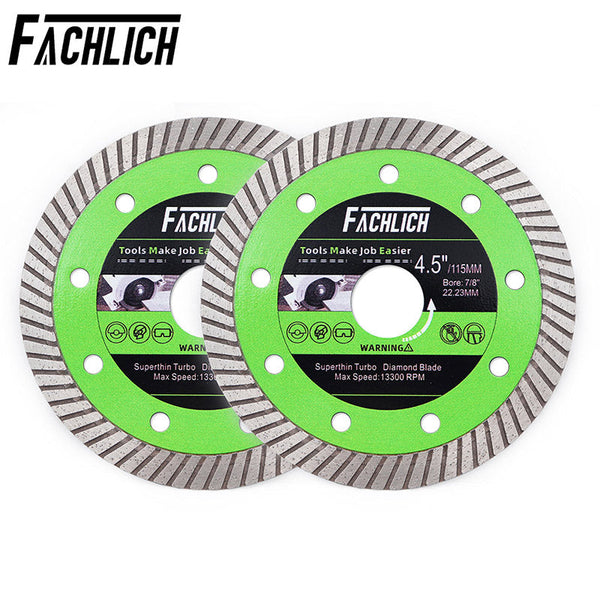 FACHLICH Super-Thin Diamond turbo Cutting Saw Blades for Cutting Hard Material Ceramic Tile Granite Dia 4"/4.5"/5"