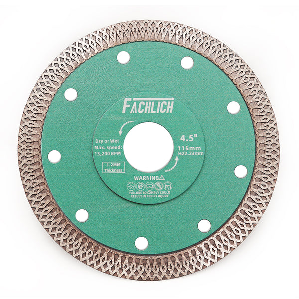 FACHLICH X Mesh Turbo Diamond Cutting Disc for Porcelain Marble Tile Ceramic Dia 4"/4.5''/5''/7''/8''/9''/10''/12''/14''