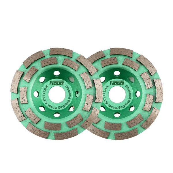 FACHLICH Diamond Double Row Grinding Cup Wheel for Concrete Marble Ceramic Tile Dia 4''/4.5''/5''/7''