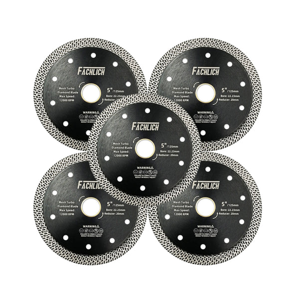 FACHLICH Mesh Turbo Diamond Saw Blade for Cutting Ceramic Tile Granite Marble Brick Dia 4''/4.5''/5''/7''/9''