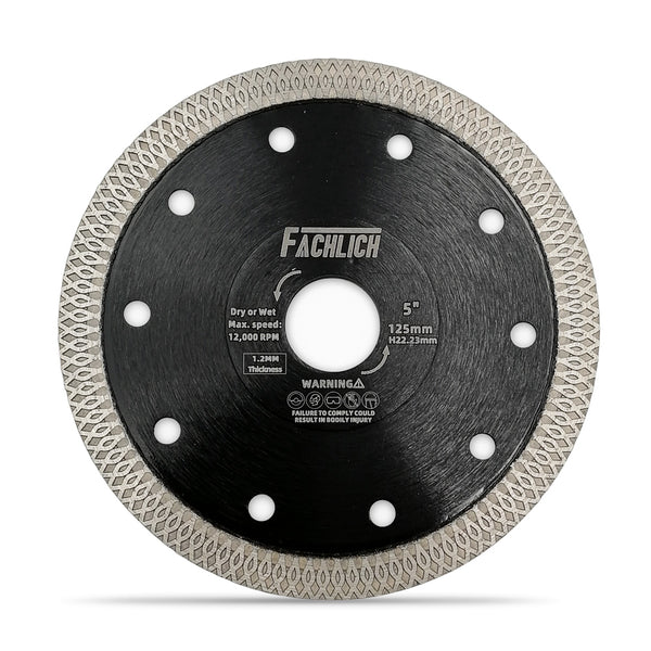 FACHLICH X Mesh Turbo Diamond Saw Blade for Cutting Porcelain Marble Tile Ceramic Dia 4''/4.5''/5''/7''/8''/9''/10''/12''