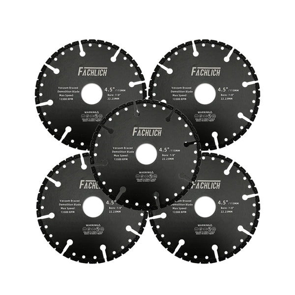 FACHLICH Vacuum Brazed Diamond Blade for All Purpose for Granite,Marble, Aluminum,Auto Body Panels,Cast Iron,Copper Pipe Dia 4.5''/5''/7''/9''