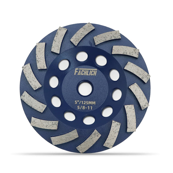 FACHLICH Diamond Turbo Row Cup Grinding Wheel with M14 or 5/8-11 Thread for Concrete Hard Stone Granite Dia 4''/4.5''/5''/7''