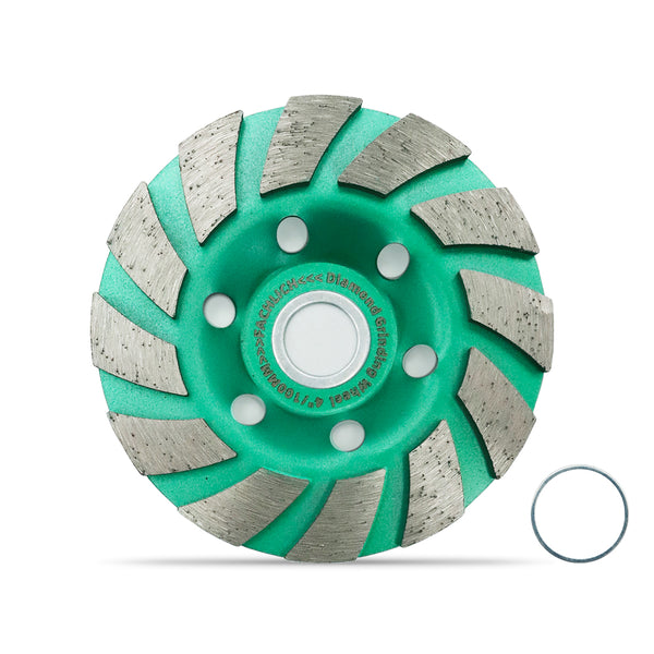 FACHLICH Diamond Turbo Row Grinding Cup Wheel for Concrete Marble Brick Dia 4''/100mm