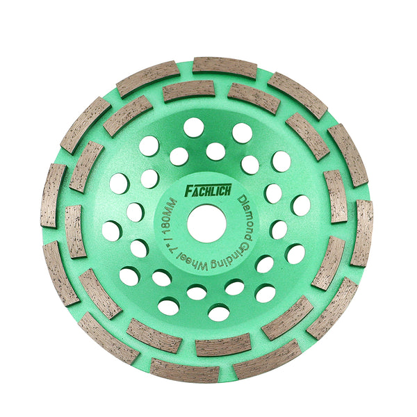 FACHLICH Diamond Double Row Grinding Cup Wheel for Concrete Marble Ceramic Tile Dia 4''/4.5''/5''/7''