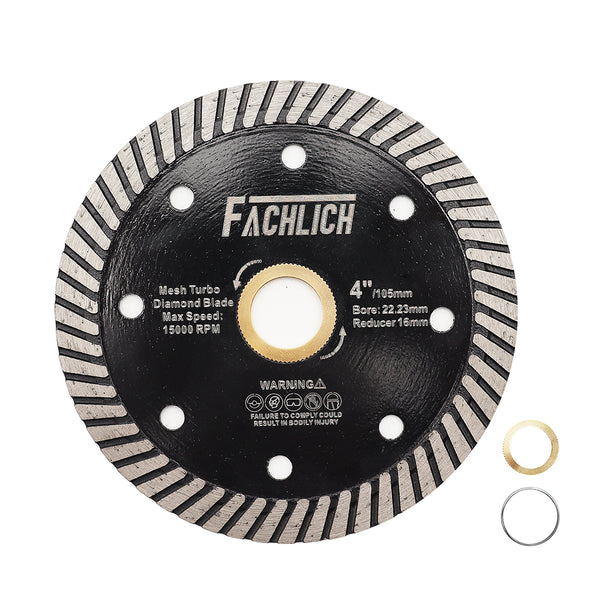 FACHLICH Hot Pressed Multi Holes Diamond Turbo Saw Blade for Hard Material Marble Granite Diameter 4''/4.5"/5"/7"/9"