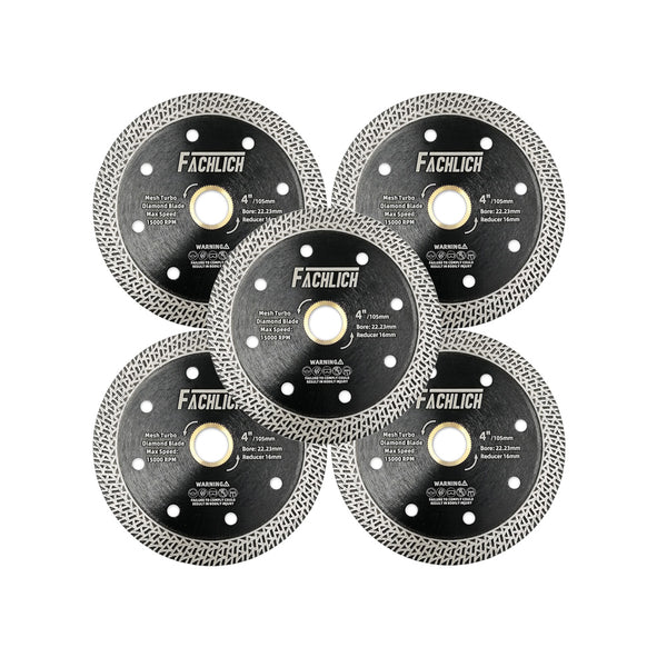 FACHLICH Mesh Turbo Diamond Saw Blade for Cutting Ceramic Tile Granite Marble Brick Dia 4''/4.5''/5''/7''/9''