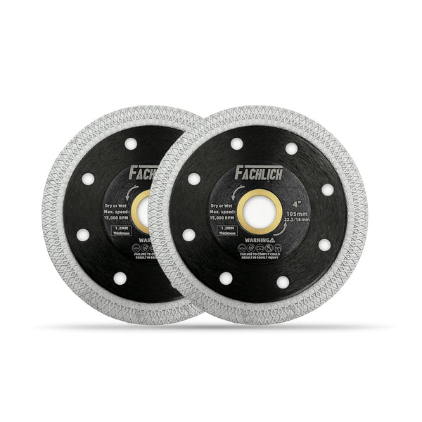 FACHLICH X Mesh Turbo Diamond Saw Blade for Cutting Porcelain Marble Tile Ceramic Dia 4''/4.5''/5''/7''/8''/9''/10''/12''