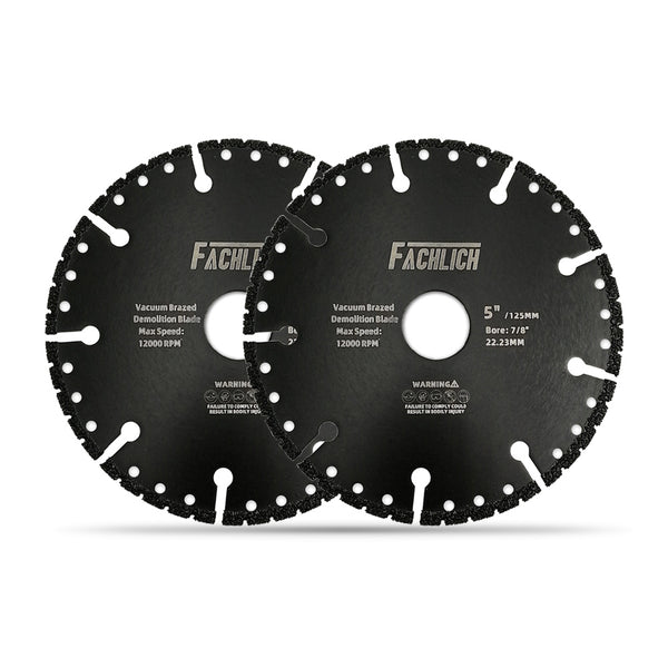 FACHLICH Vacuum Brazed Diamond Blade for All Purpose for Granite,Marble, Aluminum,Auto Body Panels,Cast Iron,Copper Pipe Dia 4.5''/5''/7''/9''