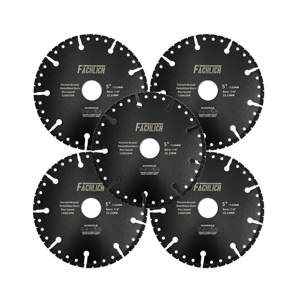 FACHLICH Vacuum Brazed Diamond Blade for All Purpose for Granite,Marble, Aluminum,Auto Body Panels,Cast Iron,Copper Pipe Dia 4.5''/5''/7''/9''