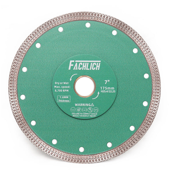 FACHLICH X Mesh Turbo Diamond Cutting Disc for Porcelain Marble Tile Ceramic Dia 4"/4.5''/5''/7''/8''/9''/10''/12''/14''