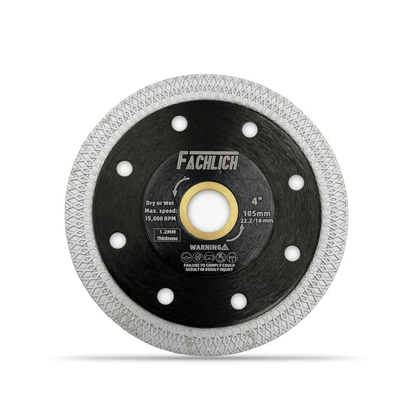 FACHLICH X Mesh Turbo Diamond Saw Blade for Cutting Porcelain Marble Tile Ceramic Dia 4''/4.5''/5''/7''/8''/9''/10''/12''