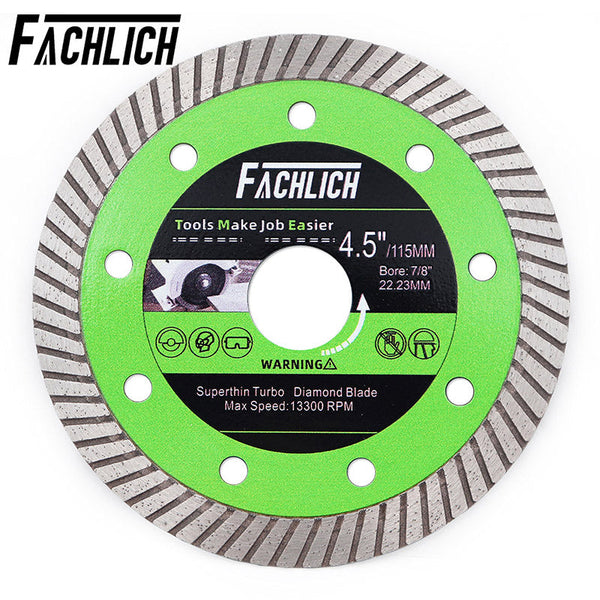 FACHLICH Super-Thin Diamond turbo Cutting Saw Blades for Cutting Hard Material Ceramic Tile Granite Dia 4"/4.5"/5"