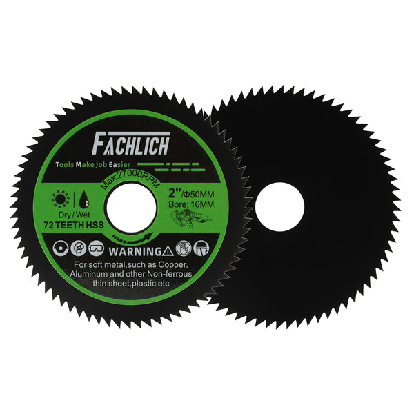 FACHLICH High-Speed Steel Cutting Disc Dia 50/75mm Cutting Copper Soft Metal Aluminum Wood Pipe Drywall Metal Superthin Bore 10mm Saw Blade