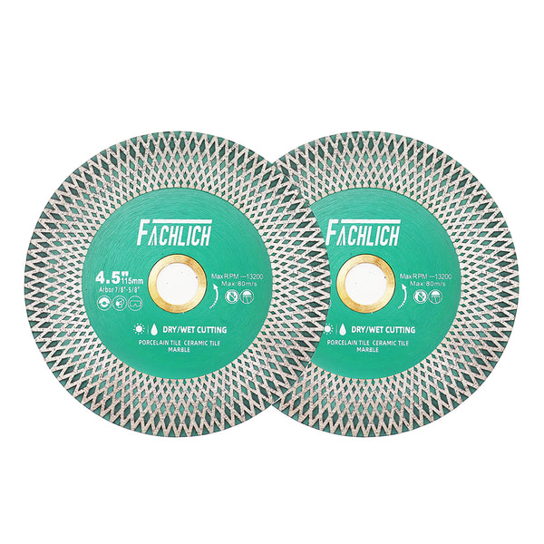 FACHLICH X Mesh Diamond Double Sided Cutting and Grinding Disc for Marble Ceramic Tile Porcelain Dia 105/115/125mm