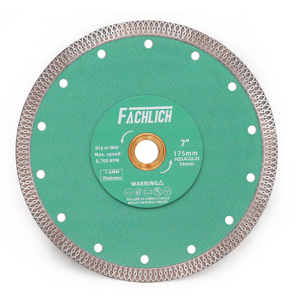 FACHLICH X Mesh Turbo Diamond Cutting Disc for Porcelain Marble Tile Ceramic Dia 4"/4.5''/5''/7''/8''/9''/10''/12''/14''