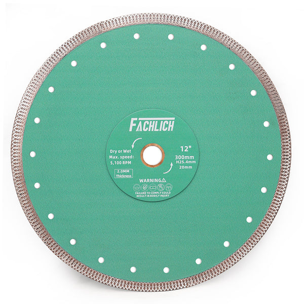 FACHLICH X Mesh Turbo Diamond Cutting Disc for Porcelain Marble Tile Ceramic Dia 4"/4.5''/5''/7''/8''/9''/10''/12''/14''