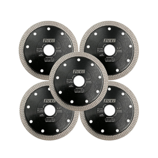 FACHLICH X Mesh Turbo Diamond Saw Blade for Cutting Porcelain Marble Tile Ceramic Dia 4''/4.5''/5''/7''/8''/9''/10''/12''