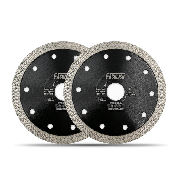 FACHLICH X Mesh Turbo Diamond Saw Blade for Cutting Porcelain Marble Tile Ceramic Dia 4''/4.5''/5''/7''/8''/9''/10''/12''