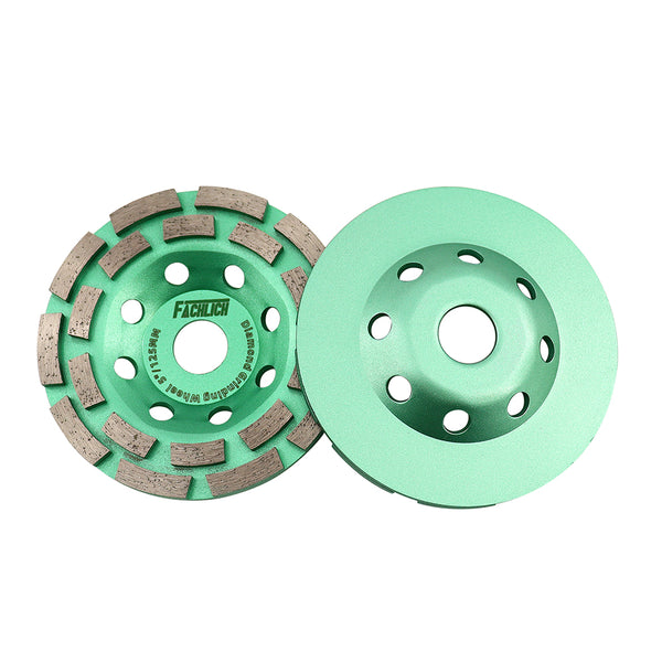 FACHLICH Diamond Double Row Grinding Cup Wheel for Concrete Marble Ceramic Tile Dia 4''/4.5''/5''/7''