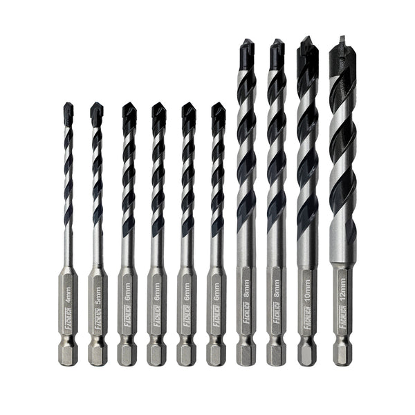 5pcs/10pcs 4mm-12mm Carbide Drill Bit Set Quick Fit Shank for Wood PVC