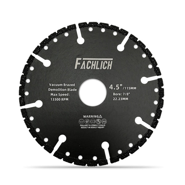 FACHLICH Vacuum Brazed Diamond Blade for All Purpose for Granite,Marble, Aluminum,Auto Body Panels,Cast Iron,Copper Pipe Dia 4.5''/5''/7''/9''