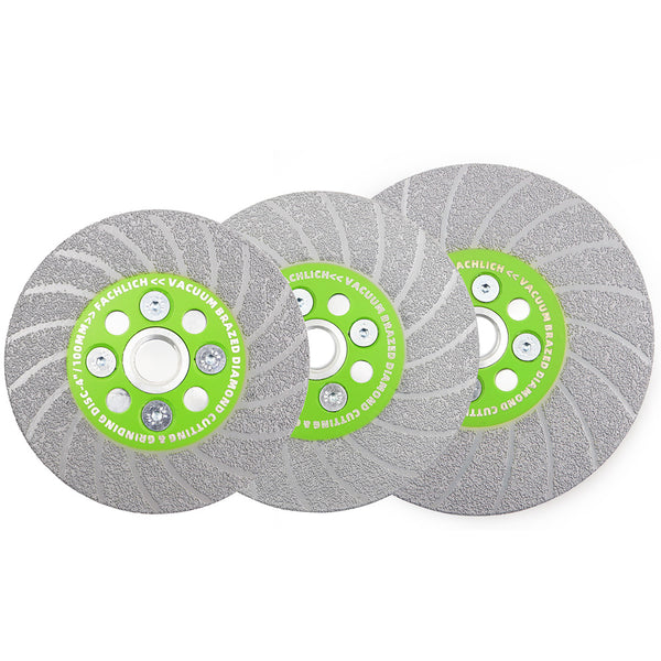 FACHLICH Diamond Double Sided Turbo Cutting Disc Grinding Wheel with 5/8-11 or M14 Thread for Tile Concrete Granite Marble Dia 100/115/125mm