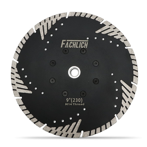 FACHLICH Diamond Saw Blades with Slant Protection Teeth for Cutting Ceramic Tile Granite Marble Brick Masonry Dia 4"/4.5"/5"/7"/9" with 5/8-11 or M14 Thread