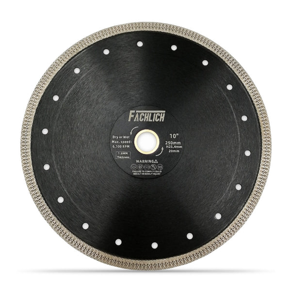 FACHLICH X Mesh Turbo Diamond Saw Blade for Cutting Porcelain Marble Tile Ceramic Dia 4''/4.5''/5''/7''/8''/9''/10''/12''