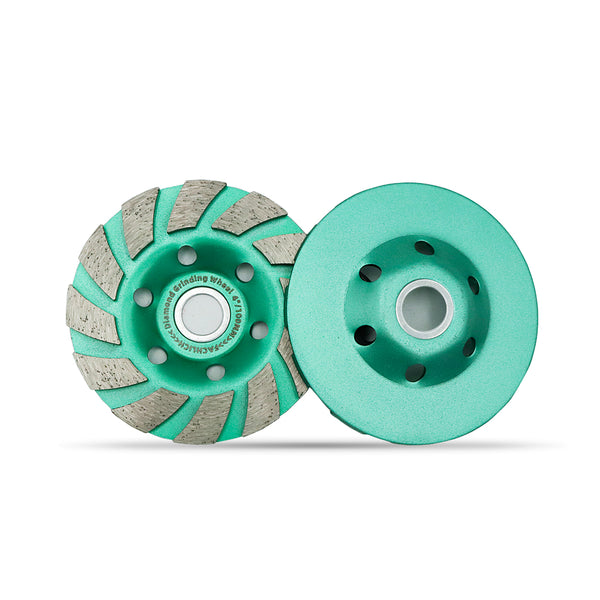 FACHLICH Diamond Turbo Row Grinding Cup Wheel for Concrete Marble Brick Dia 4''/100mm