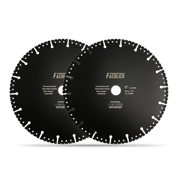 FACHLICH Vacuum Brazed Diamond Blade for All Purpose for Granite,Marble, Aluminum,Auto Body Panels,Cast Iron,Copper Pipe Dia 4.5''/5''/7''/9''