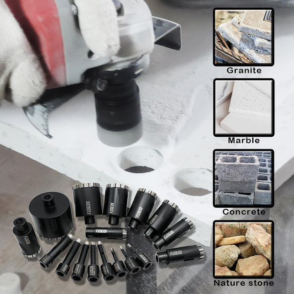 FACHLICH Laser Welded Dry Diamond Drilling Core Bits with 5/8-11 or M14 Thread for Drilling Hard Granite Marble Dia 6-102mm