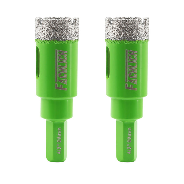 FACHLICH Diamond Drilling Core Bit 1pc or 2pcs 20/25/28/32/35mm Porcelain Tile Marble Granite Hole Saw Hexagonal Shank