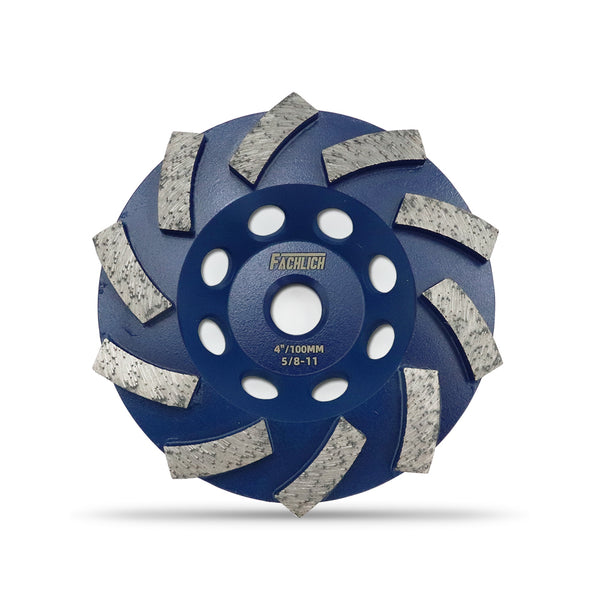 FACHLICH Diamond Turbo Row Cup Grinding Wheel with M14 or 5/8-11 Thread for Concrete Hard Stone Granite Dia 4''/4.5''/5''/7''