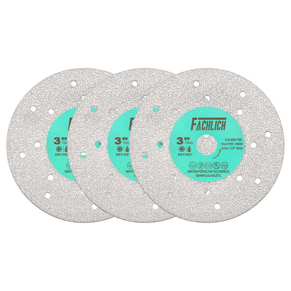 FACHLICH 1/2/3pcs Porous Widened Cutting Blade 75/115/125mm Ultra-Thin Disc Dekton Porcelain Tile Marble Glass Granite