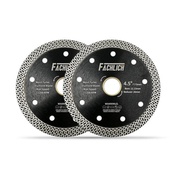 FACHLICH Mesh Turbo Diamond Saw Blade for Cutting Ceramic Tile Granite Marble Brick Dia 4''/4.5''/5''/7''/9''