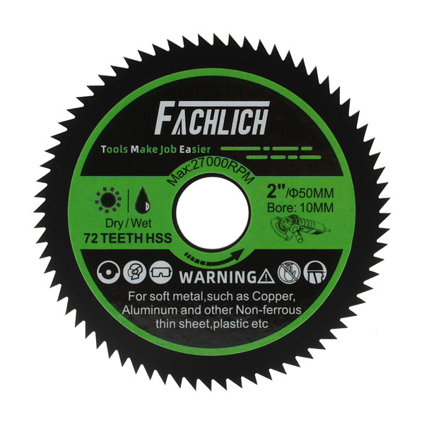 FACHLICH High-Speed Steel Cutting Disc Dia 50/75mm Cutting Copper Soft Metal Aluminum Wood Pipe Drywall Metal Superthin Bore 10mm Saw Blade