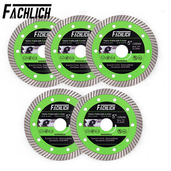 FACHLICH Super-Thin Diamond turbo Cutting Saw Blades for Cutting Hard Material Ceramic Tile Granite Dia 4"/4.5"/5"