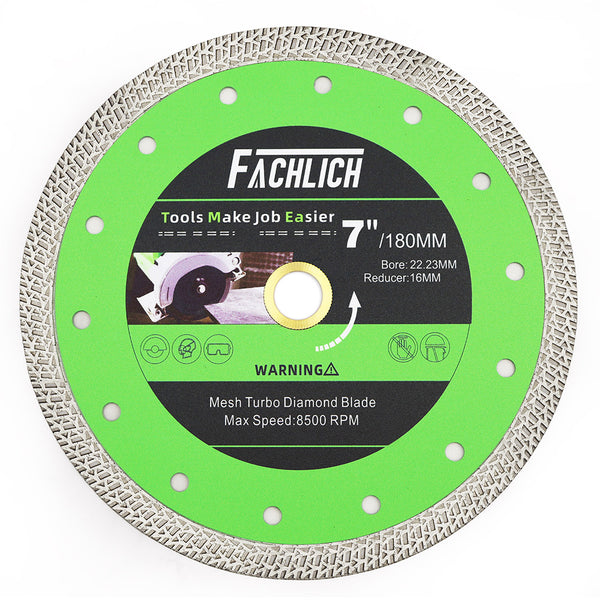 FACHLICH Diamond Mesh Turbo Rim Segment Saw Blade for Cutting Marble Granite Stone Dia 4''/4.5''/5''/7''/9''