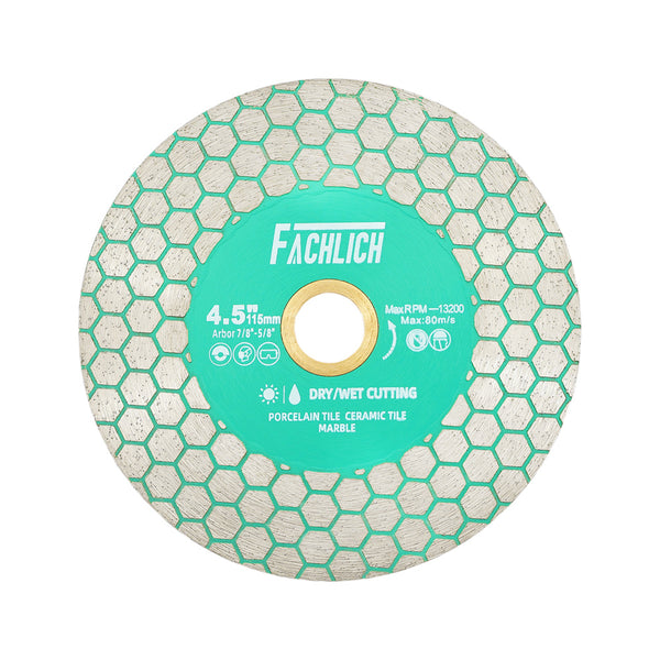 FACHLICH Hex-shape Segment Diamond Cutting Grinding Disc for Tile Granite Marble Concrete Dia 125mm