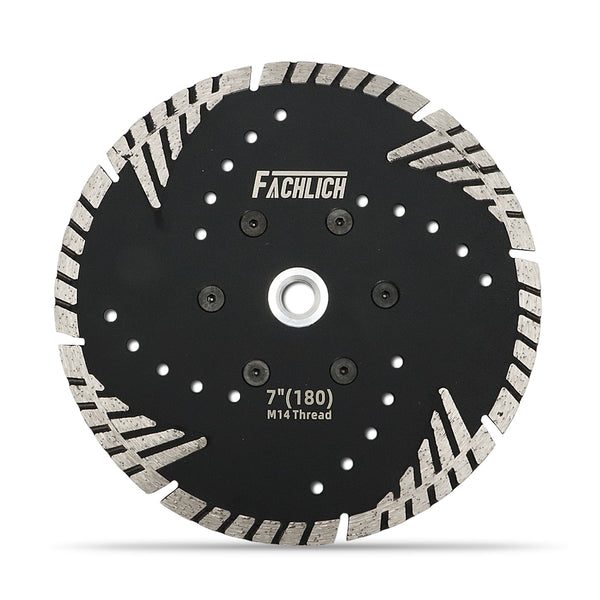 FACHLICH Diamond Saw Blades with Slant Protection Teeth for Cutting Ceramic Tile Granite Marble Brick Masonry Dia 4"/4.5"/5"/7"/9" with 5/8-11 or M14 Thread