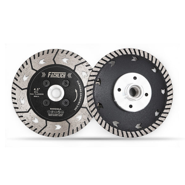 FACHLICH Diamond Dual Cutting Disc with 5/8-11 or M14 Thread for Cutting Granite Marble Concrete Brick Dia 3"/4.5"/5"