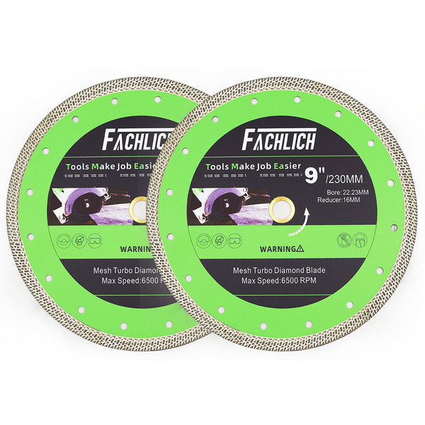 FACHLICH Diamond Mesh Turbo Rim Segment Saw Blade for Cutting Marble Granite Stone Dia 4''/4.5''/5''/7''/9''