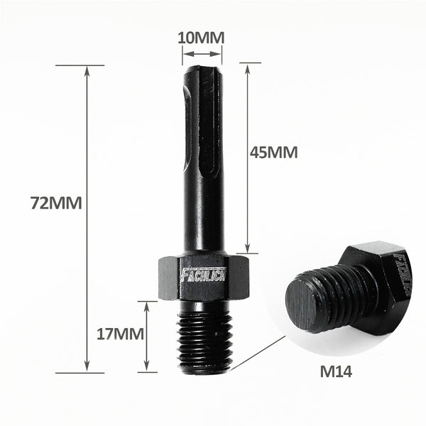 FACHLICH Diamond Core Drill Bit Adapter 5/8-11 or M14 Thread Male to SDS Plus Shank