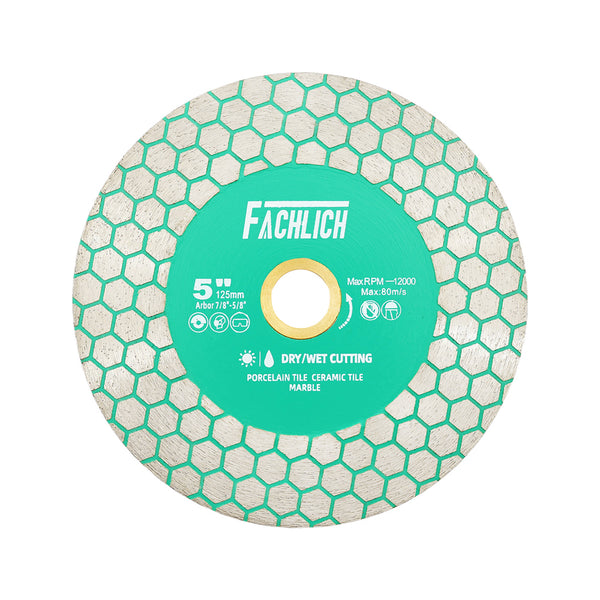 FACHLICH Hex-shape Segment Diamond Cutting Grinding Disc for Tile Granite Marble Concrete Dia 125mm